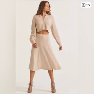 LoveShackFancy Women's A-Line Wool Skirt